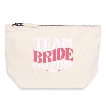 Team Bride Hen Party Bachelorette Party 2026 - Canvas Zip Pouch 18 x 19 cm - nature - Front