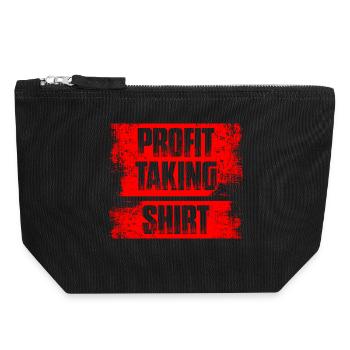 Profit taking Aktienmarkt Börse Trader - Canvas Reißverschluss-Täschchen (18 x 19 cm) - Schwarz - Vorne