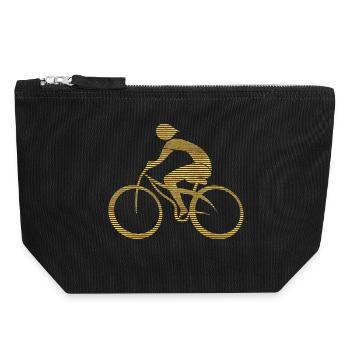 Cyclist - Canvas Zip Pouch 18 x 19 cm - black - Front