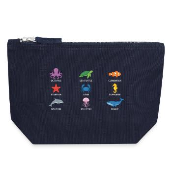 Unterwasser Tierwelt Design - Canvas Reißverschluss-Täschchen (18 x 19 cm) - Navy - Vorne