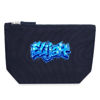 ELIJAH GRAFFITI NAME FOR PERFECT GIFT PRINTABLE - Canvas Zip Pouch 18 x 19 cm - navy - Front
