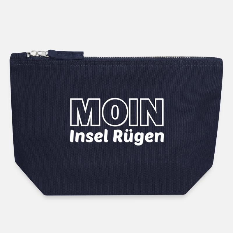 MOIN Insel Rügen Logo - Canvas Reißverschluss-Täschchen (18 x 19 cm) - Navy