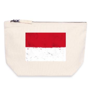 Flag of Monaco - Canvas Zip Pouch 18 x 19 cm - nature - Front