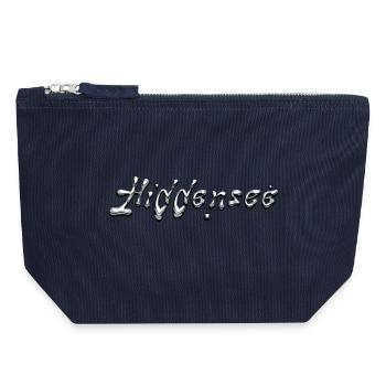 Hiddensee chrome Schriftzug - Canvas Reißverschluss-Täschchen (18 x 19 cm) - Navy - Vorne