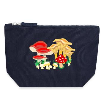 Farbige Zusammensetzung der Pilze - Canvas Reißverschluss-Täschchen (18 x 19 cm) - Navy - Vorne