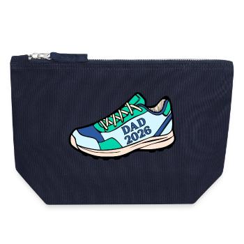 Annonce du bébé : Papa Coureur 2026 - Pochette zippée en toile 18 x 19 cm - marine - Devant