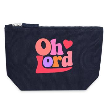 Oh Lord - Canvas Zip Pouch 18 x 19 cm - navy - Front