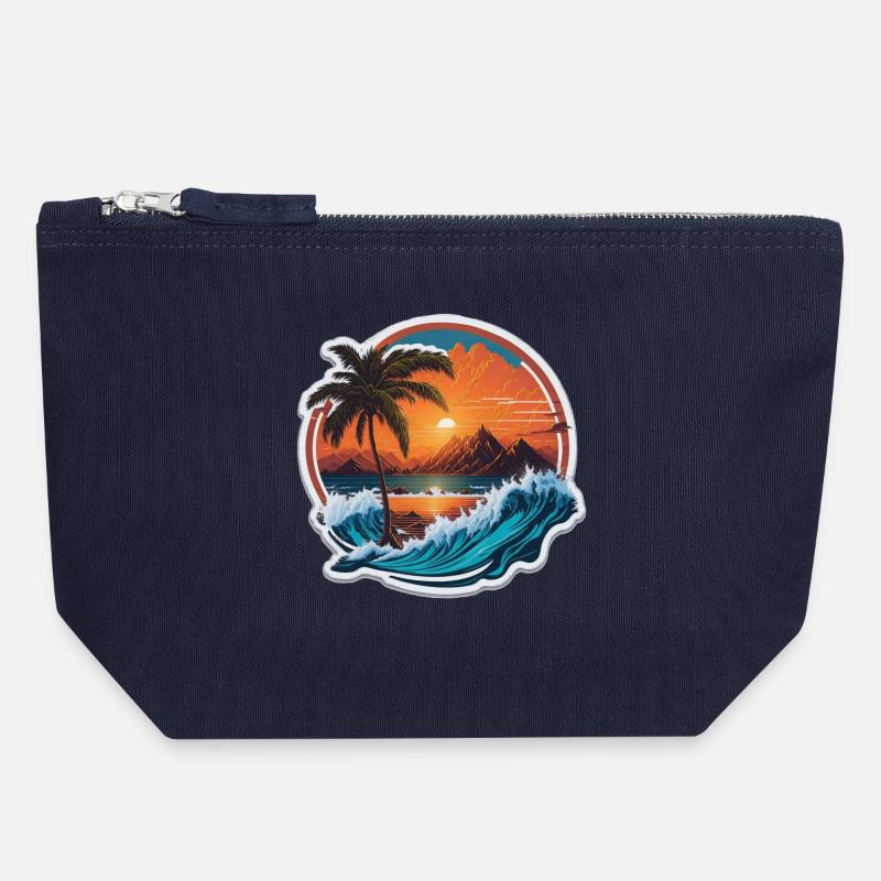 Sunset - Canvas Zip Pouch 18 x 19 cm - navy