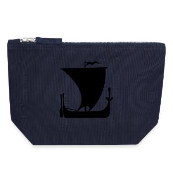 Wikingerboot im heraldischen Schattenstil – Stoer Symb - Canvas Reißverschluss-Täschchen (18 x 19 cm) - Navy - Vorne
