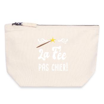 La Fée Pas Cher! - Pochette zippée en toile 18 x 19 cm - blanc naturel - Devant