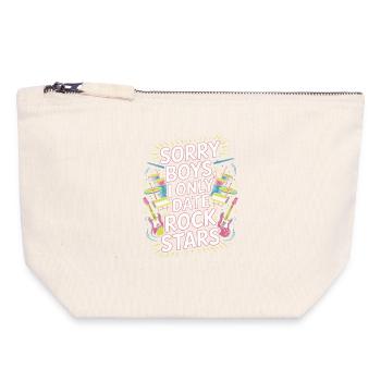 Festival Sorry Boys I Only Date Rock Stars Groupie - Canvas Zip Pouch 18 x 19 cm - nature - Front