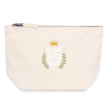 Be still and know that I am God Psalm - Canvas Zip Pouch 18 x 19 cm - nature - Front