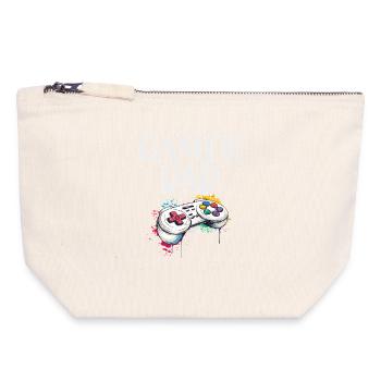 Gamer Dad Controller Art - Canvas Zip Pouch 18 x 19 cm - nature - Front