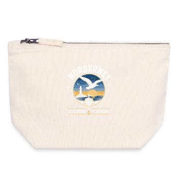 Coucher de soleil de la Boussole côtière de Norderney - Pochette zippée en toile 18 x 19 cm - blanc naturel - Devant