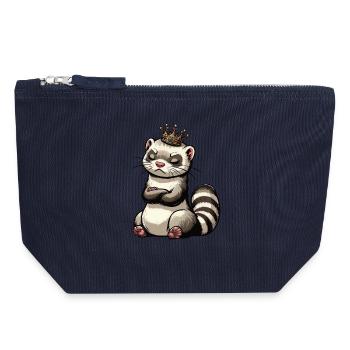 Frettchen Frettchenhalter Frettchenbesitzer - Canvas Reißverschluss-Täschchen (18 x 19 cm) - Navy - Vorne