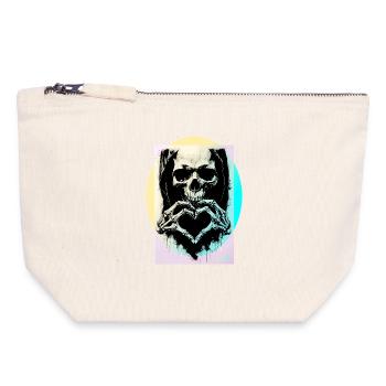The Heart of Death ☠ - Canvas Zip Pouch 18 x 19 cm - nature - Front