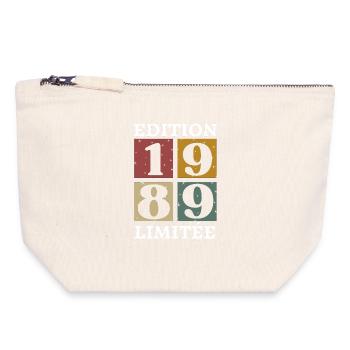 Edition limitée 1989 né e en 1989 - Pochette zippée en toile 18 x 19 cm - blanc naturel - Devant