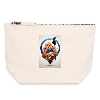 Eagle on melting mountains - Canvas Zip Pouch 18 x 19 cm - nature - Front