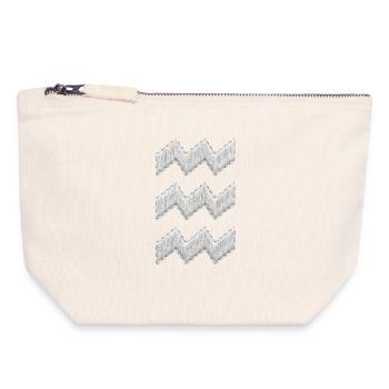 Eindhoven Vibes embroidery look white (printed) - Canvas Zip Pouch 18 x 19 cm - nature - Front