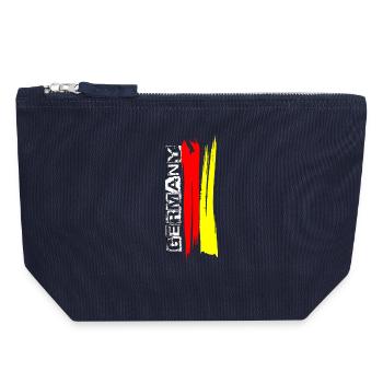 German Flag Brush Stripes - Canvas Zip Pouch 18 x 19 cm - navy - Front