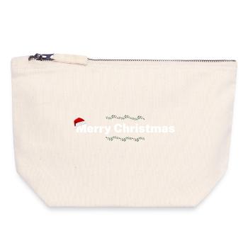 Merry Christmas – Festive Design - Canvas Zip Pouch 18 x 19 cm - nature - Front