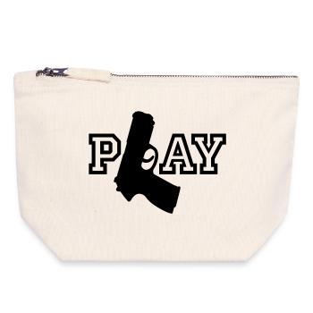 Play - Canvas Reißverschluss-Täschchen (18 x 19 cm) - Naturweiß - Vorne