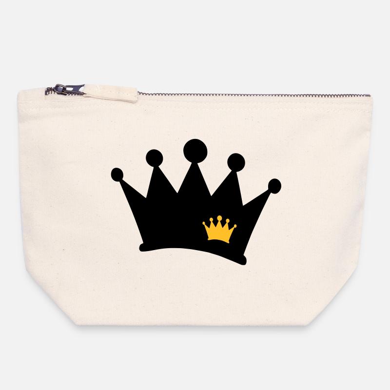 Couronne - Pochette zippée en toile 18 x 19 cm - blanc naturel