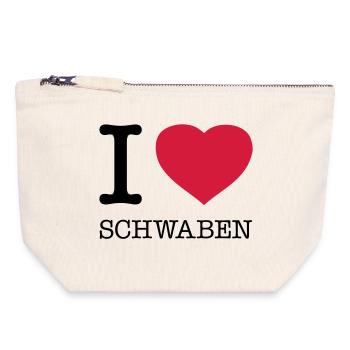 I LOVE SCHWABEN - Canvas Reißverschluss-Täschchen (18 x 19 cm) - Naturweiß - Vorne