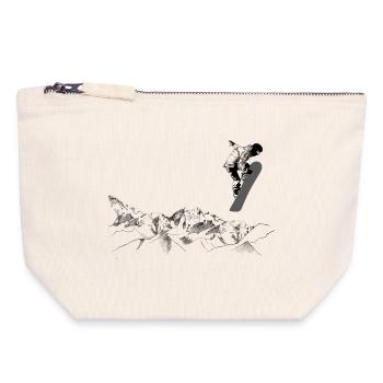 Snowboarder - Canvas Reißverschluss-Täschchen (18 x 19 cm) - Naturweiß - Vorne