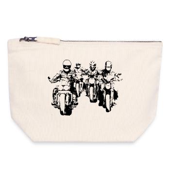 Bikergroup black - Canvas Zip Pouch 18 x 19 cm - nature - Front