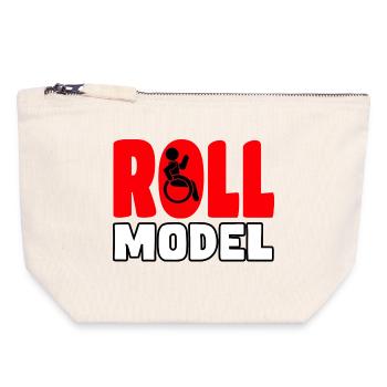 Chaque utilisateur de fauteuil roulant est un modèle à rouleaux* - Pochette zippée en toile 18 x 19 cm - blanc naturel - Devant