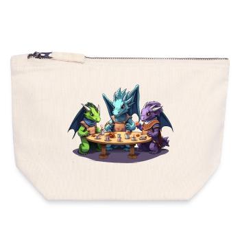 Rollenspielgruppe Aus Drachenwürfeln RPG Shirt - Canvas Reißverschluss-Täschchen (18 x 19 cm) - Naturweiß - Vorne