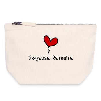 RETRAITE - Pochette zippée en toile 18 x 19 cm - blanc naturel - Devant