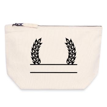 Grain Wreath Name Banner - Canvas Zip Pouch 18 x 19 cm - nature - Front