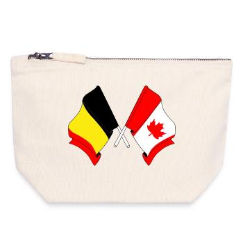 Flag of Belgium, flag Canada - Canvas Zip Pouch 18 x 19 cm - nature - Front