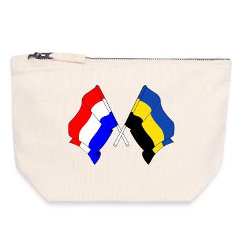 Drapeau Pays-Bas, Gueldre croisé - Pochette zippée en toile 18 x 19 cm - blanc naturel - Devant