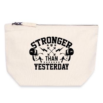 Stronger Than Yesterday - Canvas Zip Pouch 18 x 19 cm - nature - Front