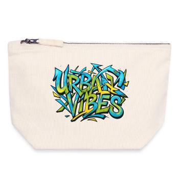 Urban Vibes - Canvas Reißverschluss-Täschchen (18 x 19 cm) - Naturweiß - Vorne