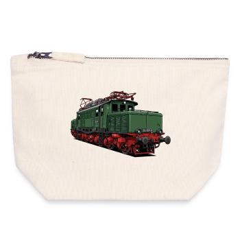 E-Lok BR 254 der DR - Canvas Reißverschluss-Täschchen (18 x 19 cm) - Naturweiß - Vorne