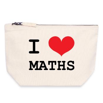 I Love Maths: Passion Mathematics T-Shirt - Canvas Reißverschluss-Täschchen (18 x 19 cm) - Naturweiß - Vorne