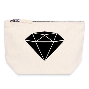 Diamant - Canvas Reißverschluss-Täschchen (18 x 19 cm) - Naturweiß - Vorne