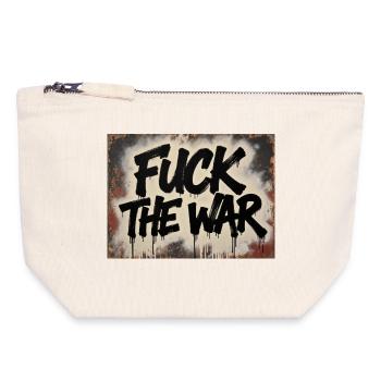 F**K THE WAR - Canvas Zip Pouch 18 x 19 cm - nature - Front