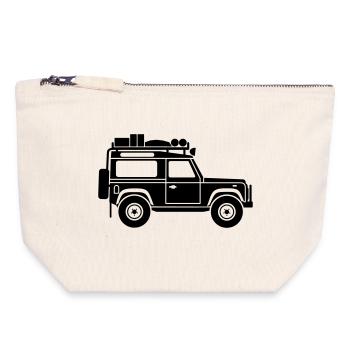Defender D90 Expedition - Canvas Reißverschluss-Täschchen (18 x 19 cm) - Naturweiß - Vorne