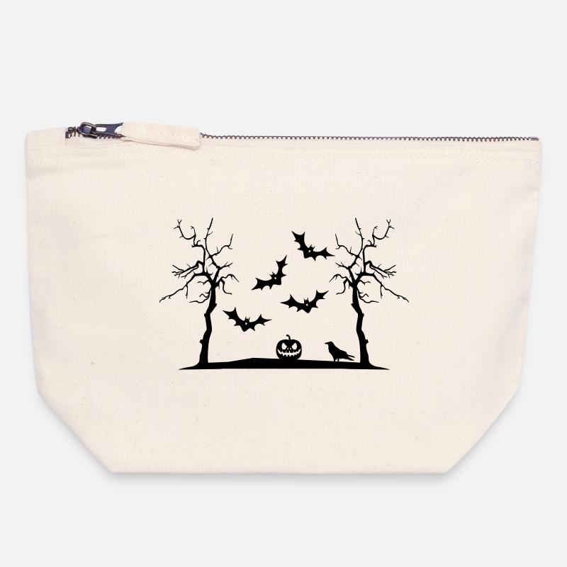 Halloween - Canvas Zip Pouch 18 x 19 cm - nature