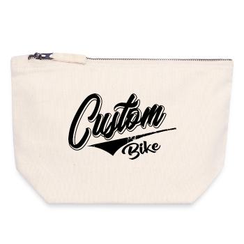custom bike biker tour rock bobber tuner tuning - Canvas Zip Pouch 18 x 19 cm - nature - Front