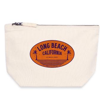 Vintage Long Beach California - Canvas Zip Pouch 18 x 19 cm - nature - Front