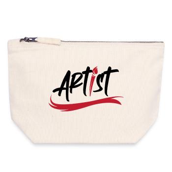 artist pinsel logo Kunst Symbol Pinselstrich icon - Canvas Reißverschluss-Täschchen (18 x 19 cm) - Naturweiß - Vorne