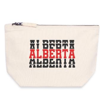 T-shirt Alberta T-shirt idée cadeau texte empilé - Pochette zippée en toile 18 x 19 cm - blanc naturel - Devant