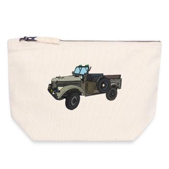 GAZ-69 - Canvas Reißverschluss-Täschchen (18 x 19 cm) - Naturweiß - Vorne