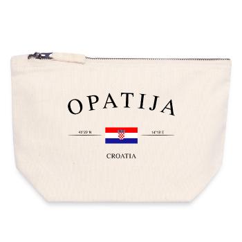 Opatija Croatia – Holiday Souvenir & Gift - Canvas Zip Pouch 18 x 19 cm - nature - Front